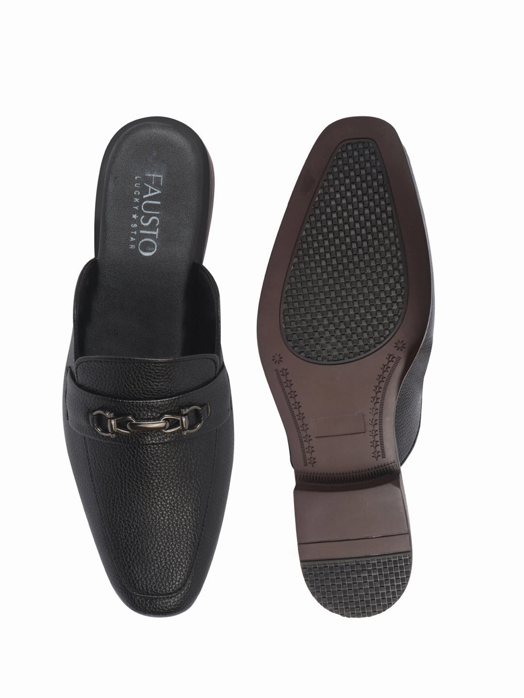 Casual Dress Shoes For Shorts Men Black Back Open Horsebit Buckle Party Slip On Shoe for Wedding|Ethnic Prom Slip On Shoes|Formal Shoes For Traditional Festive Kurta