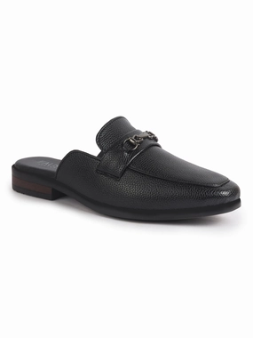 Best Casual Walking Shoes For Travel Men Black Back Open Horsebit Buckle Party Slip On Shoe for Wedding|Ethnic Prom Slip On Shoes|Formal Shoes For Traditional Festive Kurta