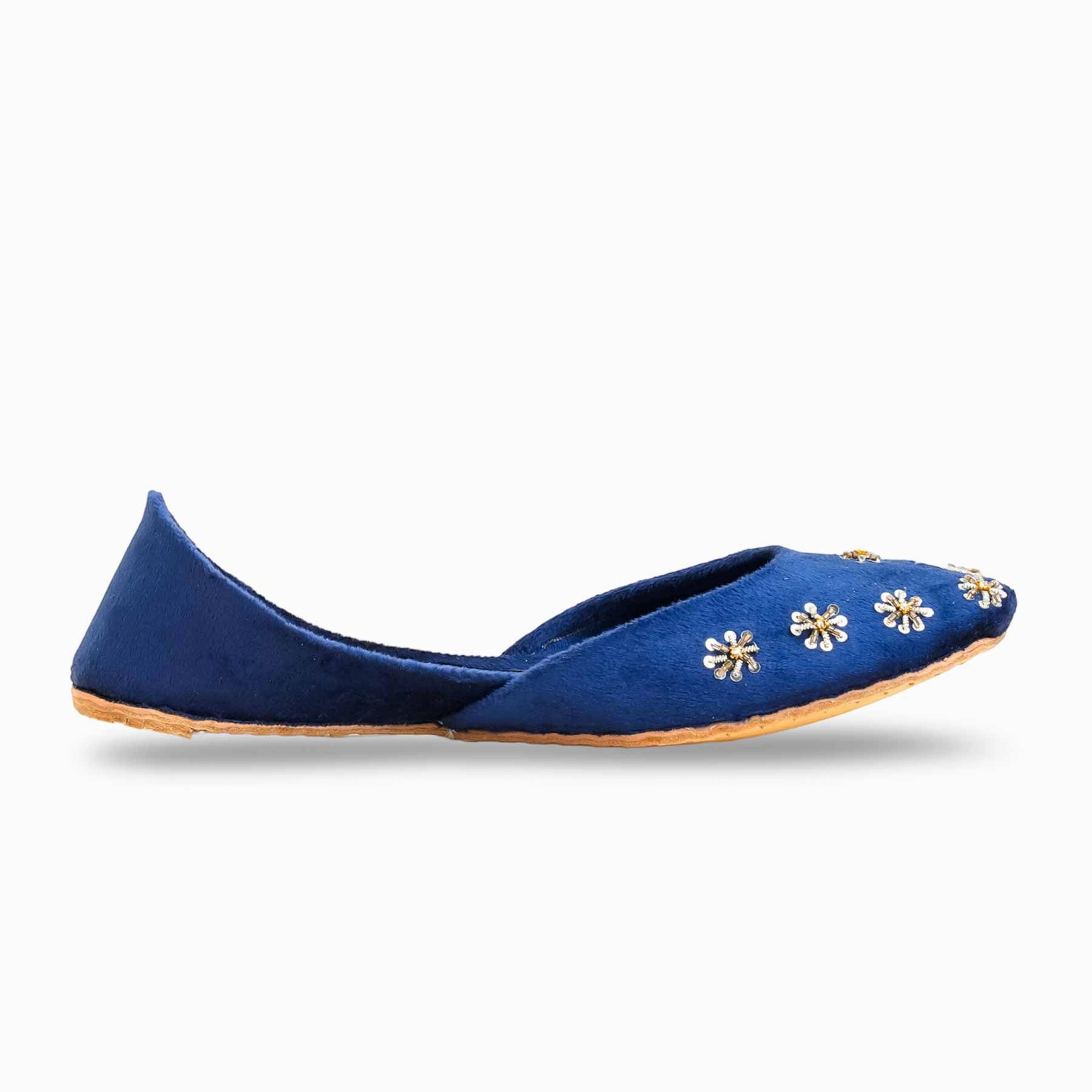 Blue Formal Women Khusa EC8557 Cat Flat Shoes
