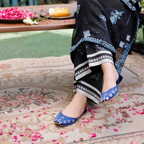 Skinny Jeans And Flat Shoes Blue Formal Women Khusa EC8557