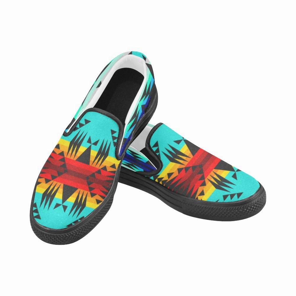 Slip-on Cross Trainer Between the Mountains Men's Unusual Slip-on Canvas Shoes