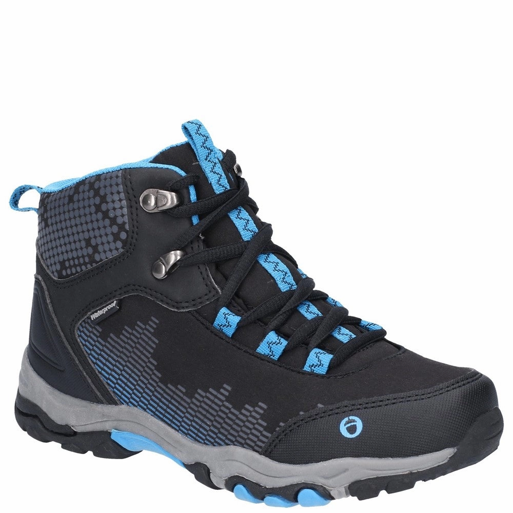 Best Arch Support Walking Senior Ducklington Hiking Waterproof Boots Black/Blue