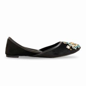 Black Fancy Women Khusa EC8558 Comfortable Dressy Flat Shoes