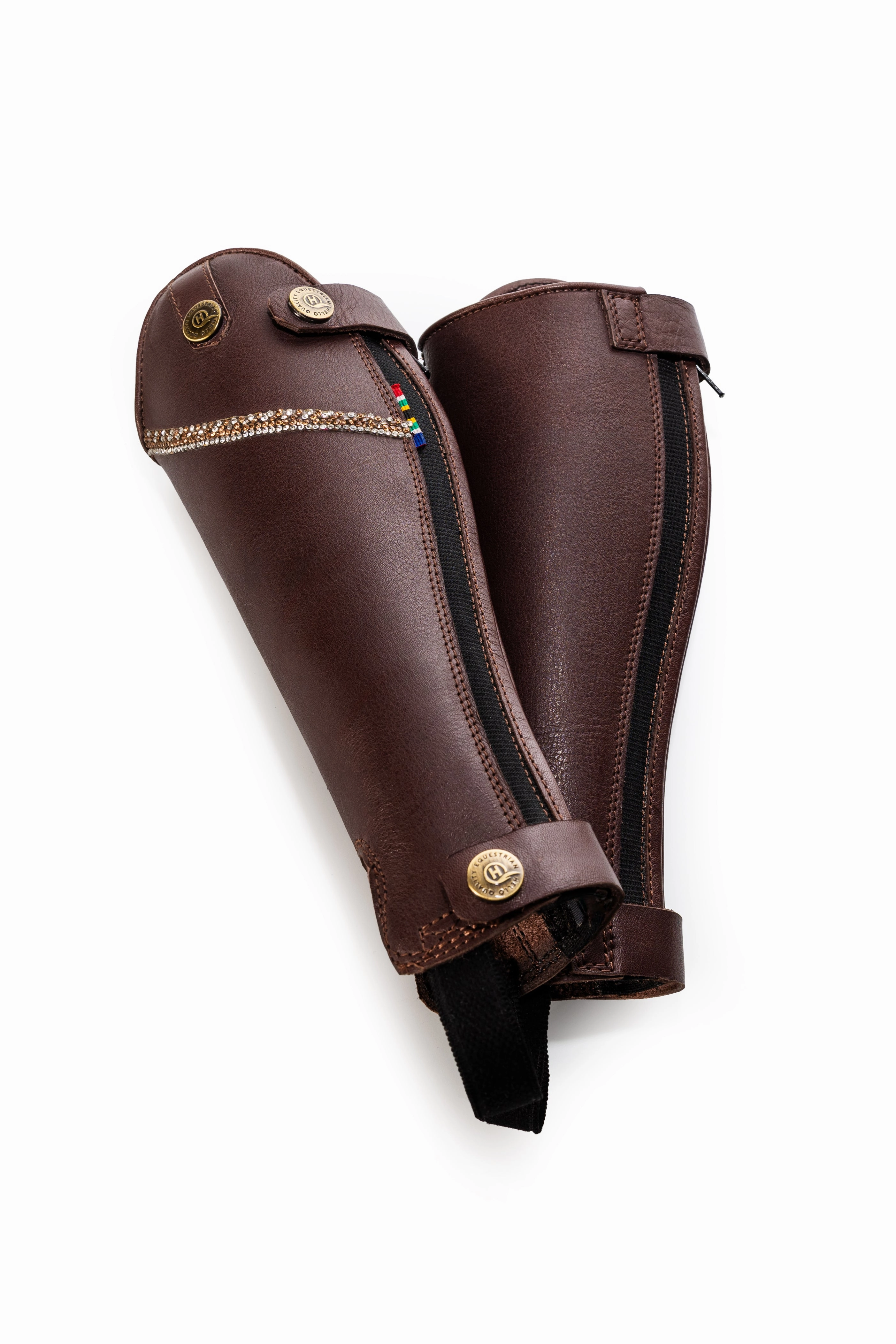 Cowboy Boots Steel Toe Lowana soft brown leather kids gaiters / half chaps