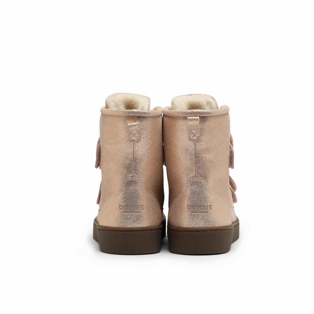 Isa Exclusive Boots | Powder Metallic Leather Topo Boots