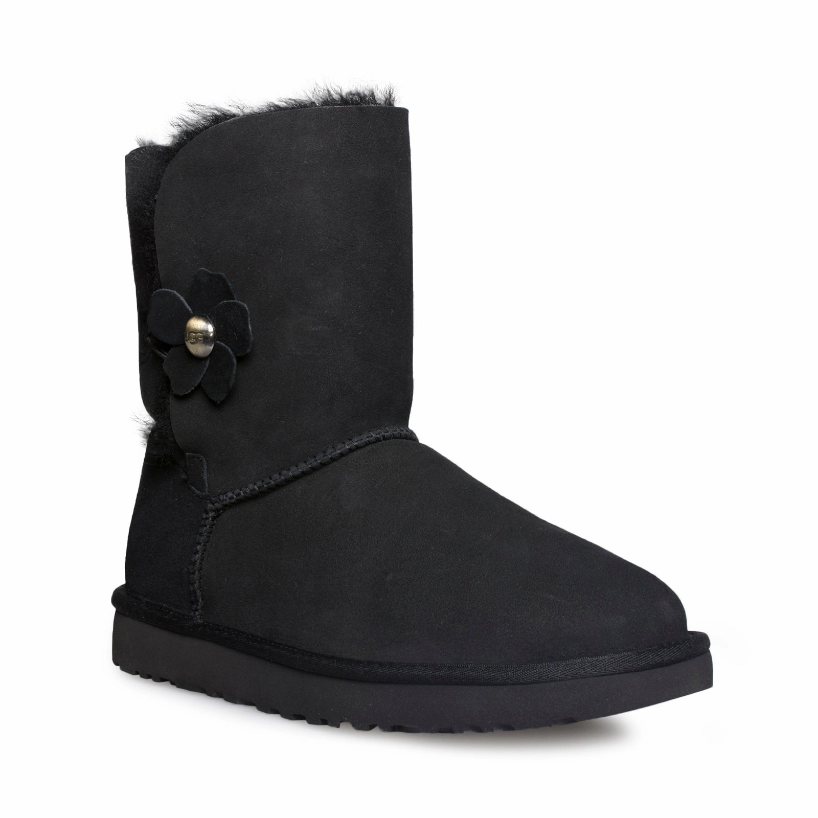 Guinea Boots UGG Bailey Button Poppy Black Boots - Women's