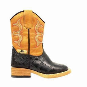 Winter Hunting Boots M&F Bronc Gator Print Black Kids Boots