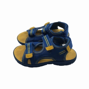 Sandals Bungalow Jamaica M&S Sandals Shoe Size 11 Junior Blue and Mustard Yellow with Straps