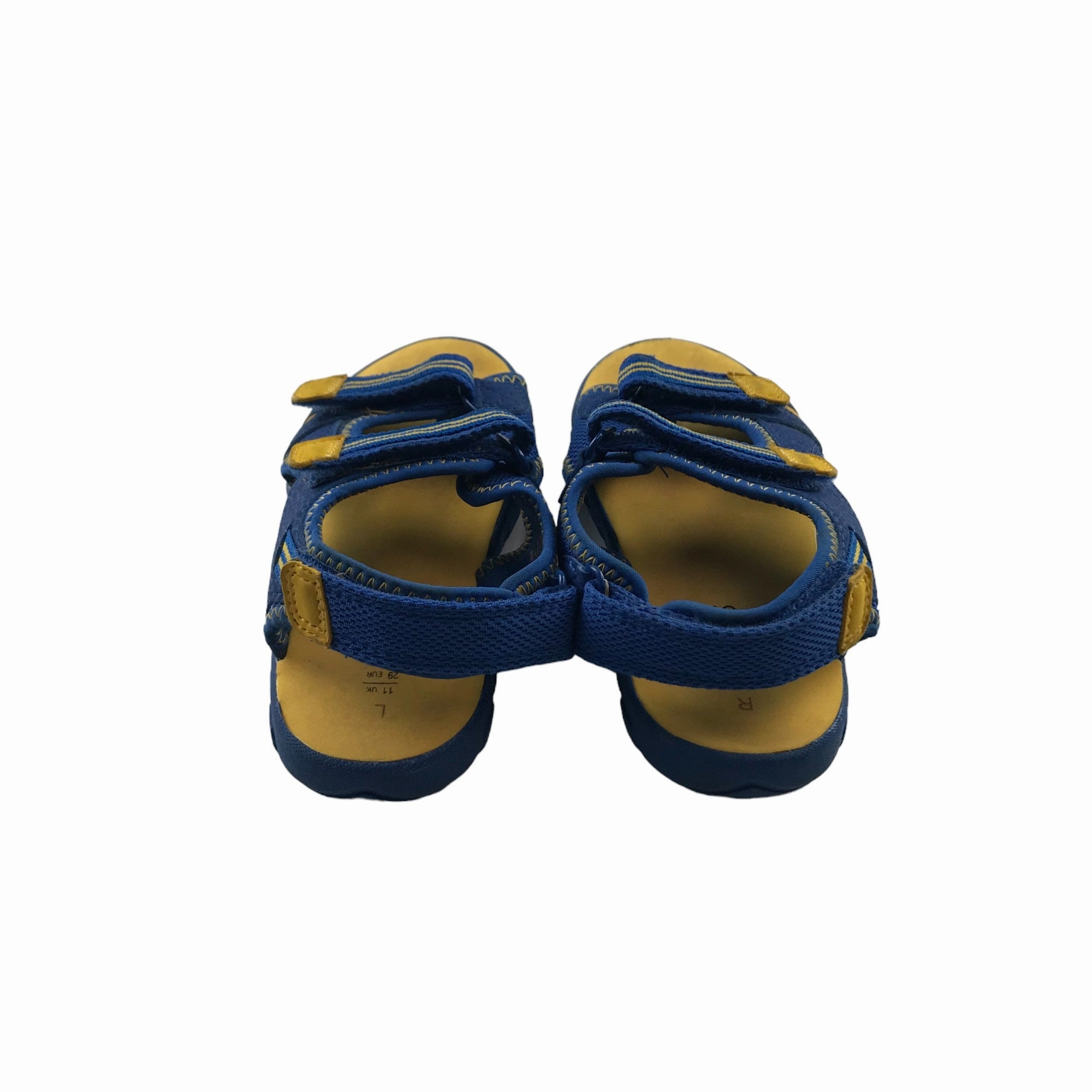 M&S Sandals Shoe Size 11 Junior Blue and Mustard Yellow with Straps Sandals Affiliate Program