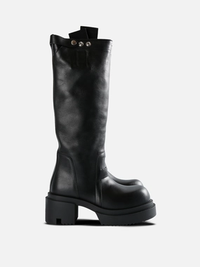 RICK OWENS - Women Stivali In Pelle Knee Pull On Bogun Boots Knee High Cowboy Boots