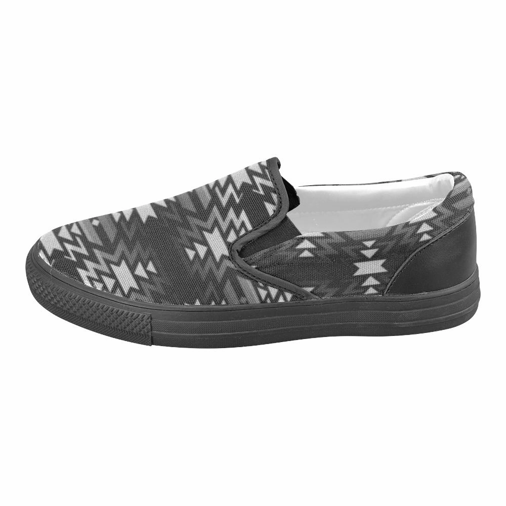 Black Fire Black and Gray Men's Unusual Slip-on Canvas Shoes Slip On Boots Wide Width