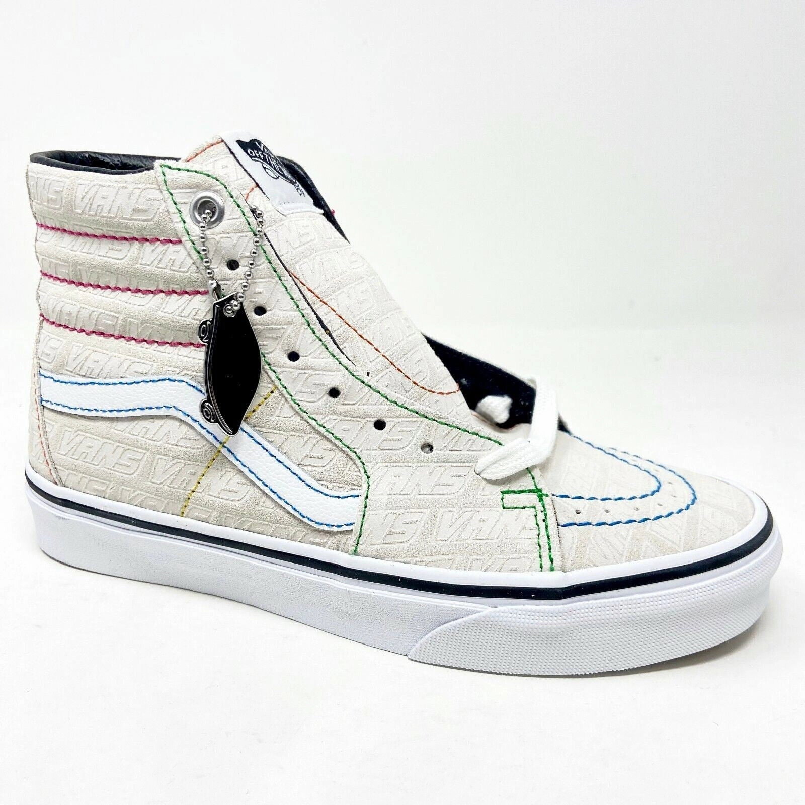 Vans SK8 Hi (Vans Emboss) True White Womens Casual Shoes Sneakers High Heels Mules