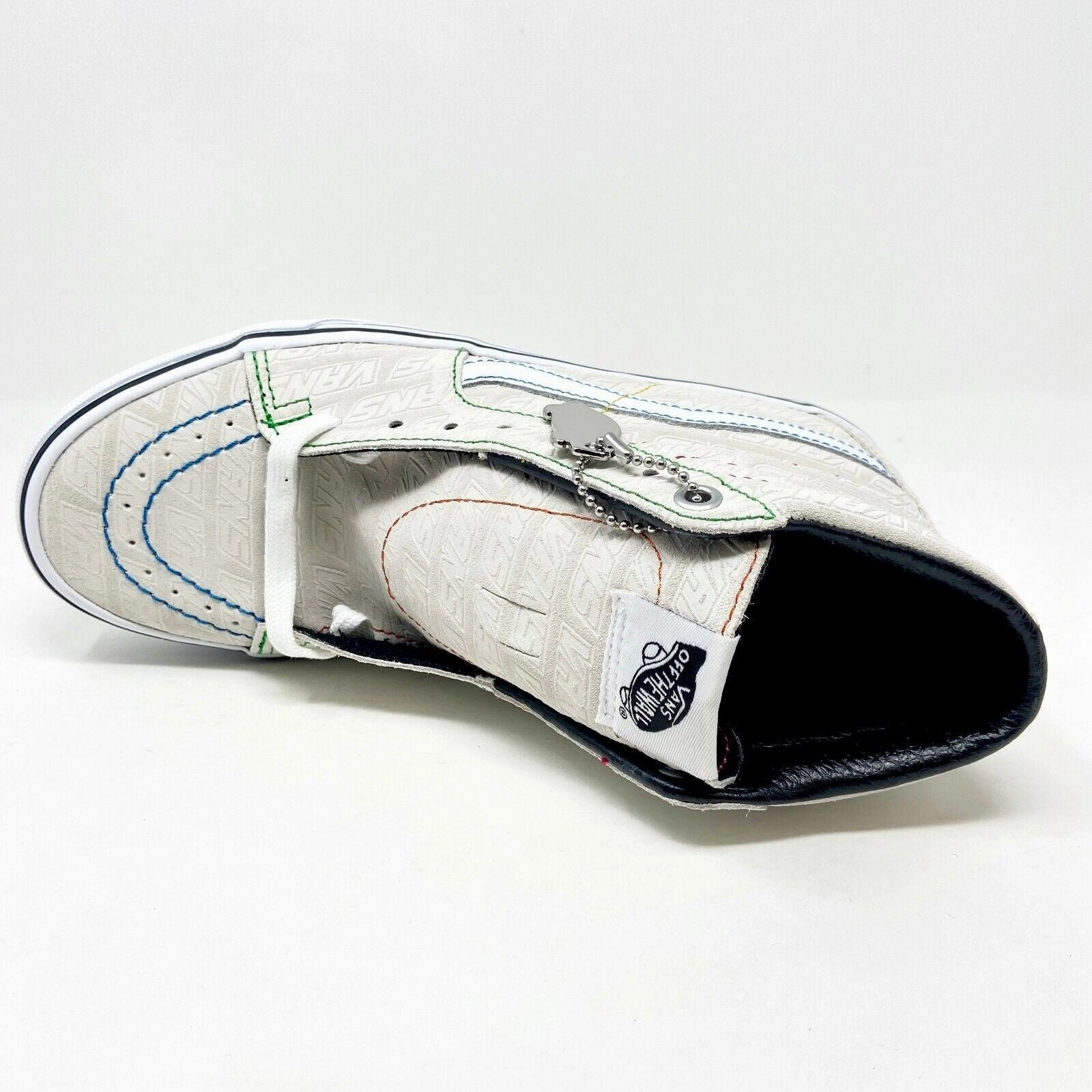 2 Strap High Heels Vans SK8 Hi (Vans Emboss) True White Womens Casual Shoes Sneakers