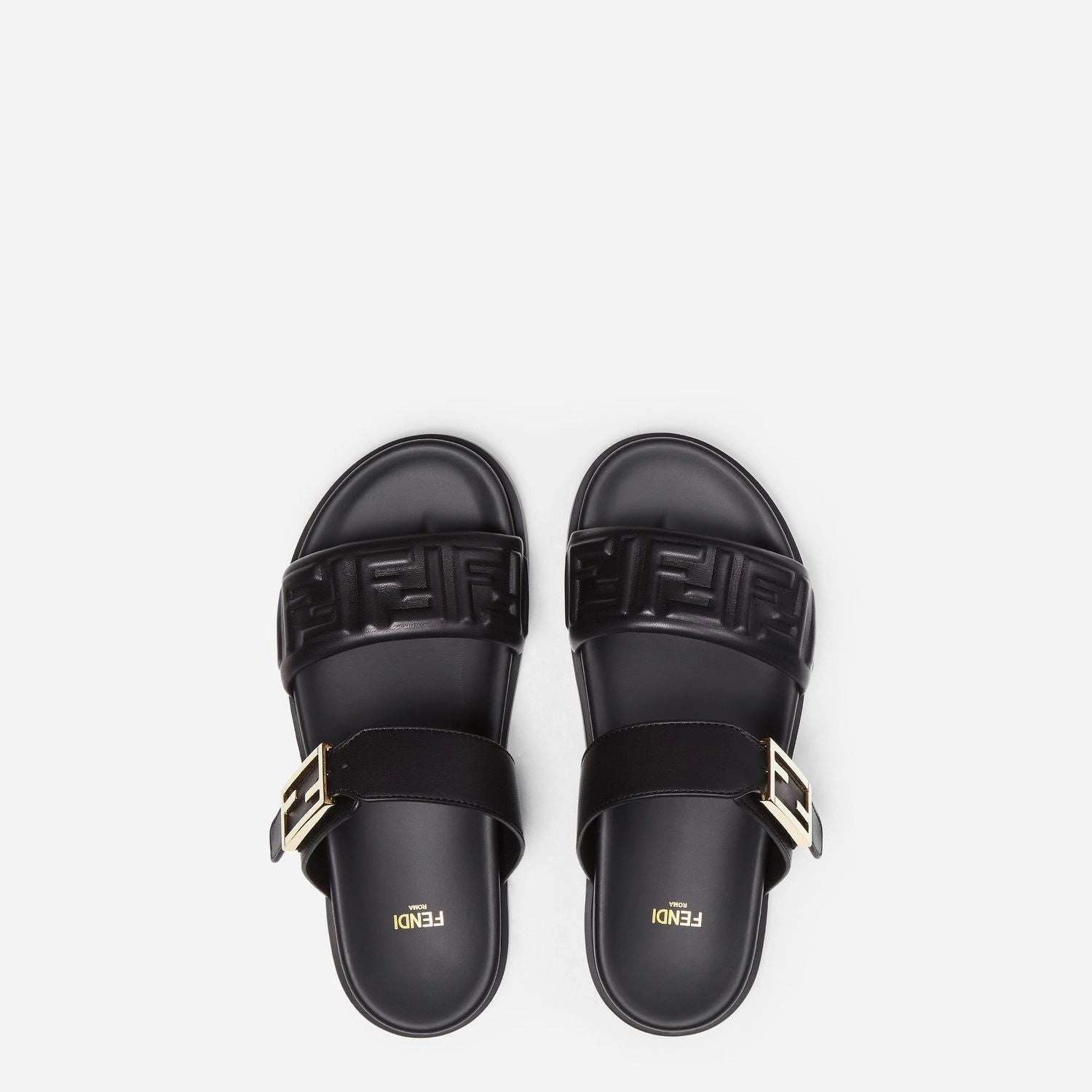 Blaire Sandals FENDI Nappa Leather Double-Band Slide Sandals