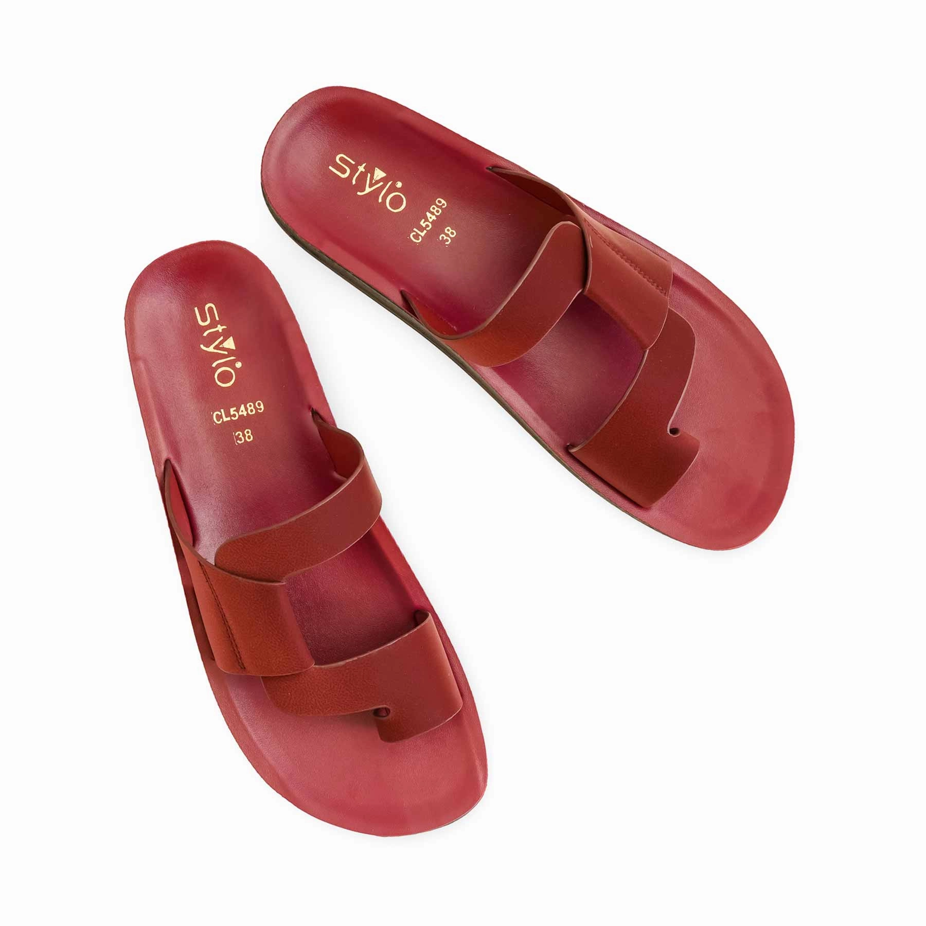 Earth Flat Shoes Maroon Casual Women Softy CL5489