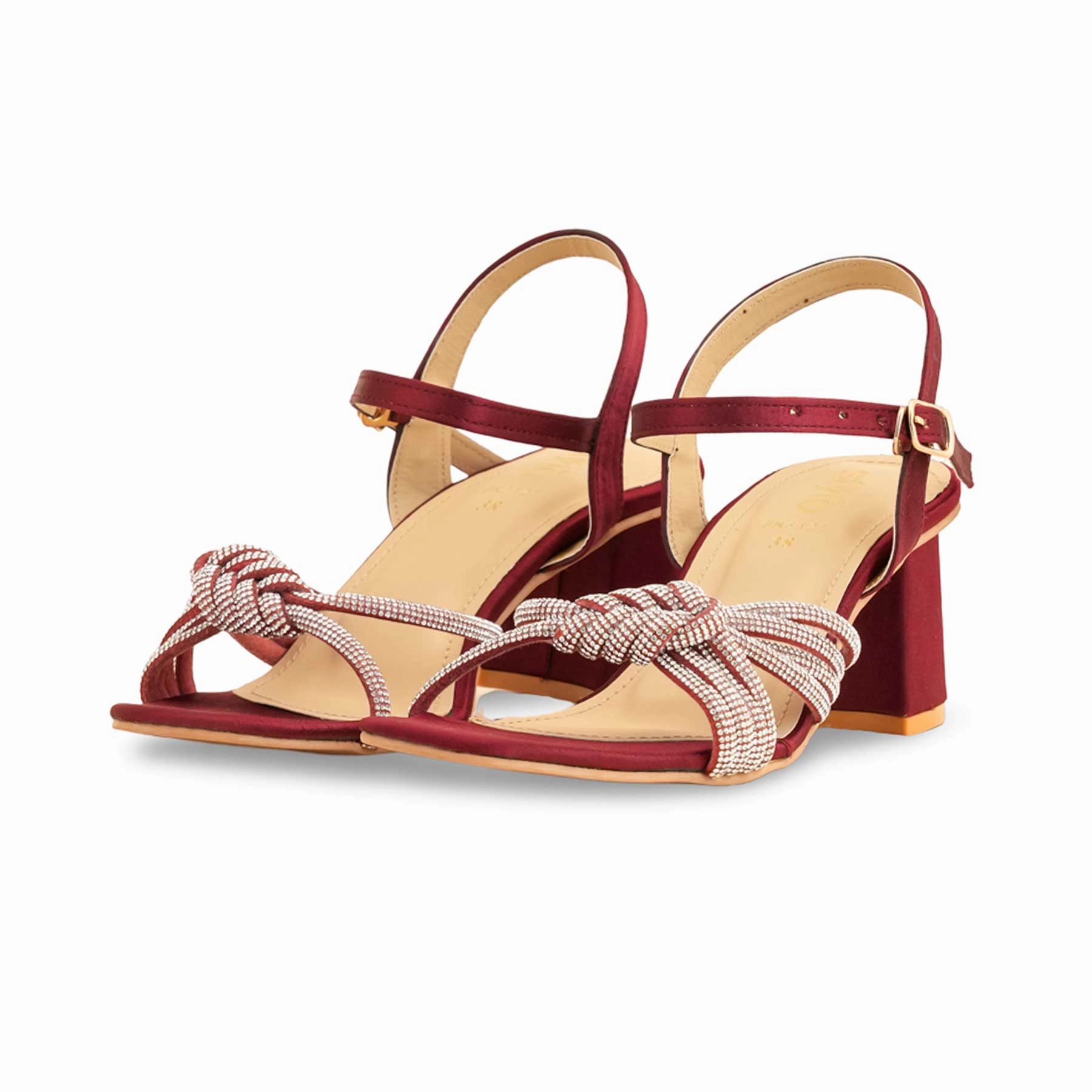 Inc Sandals Maroon Fancy Sandal For Ladies FN6122