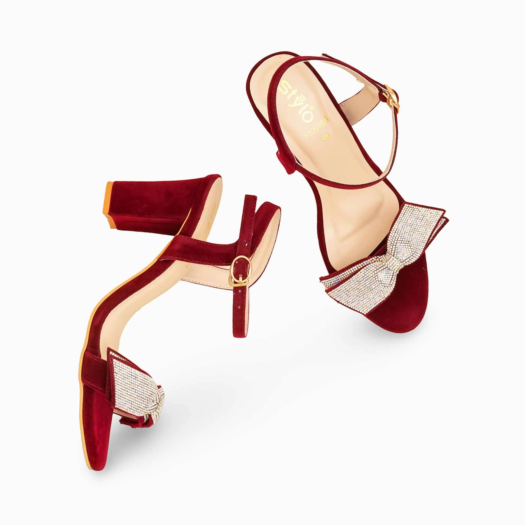 High Heel Boots Goth Maroon Fancy Sandal For Women FN6186