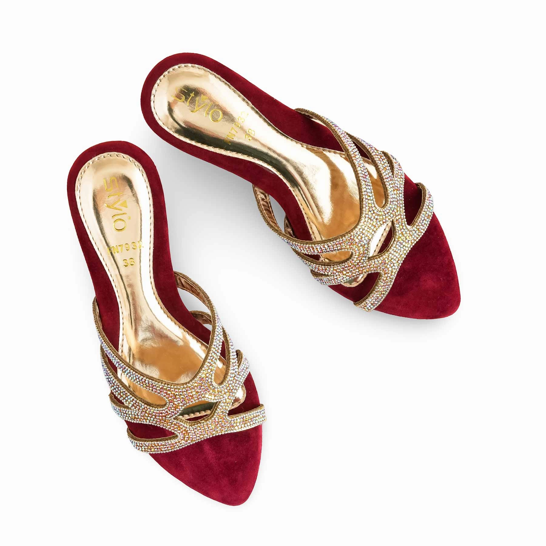 Slippers Mules Maroon Fancy Slipper For Ladies FN7932