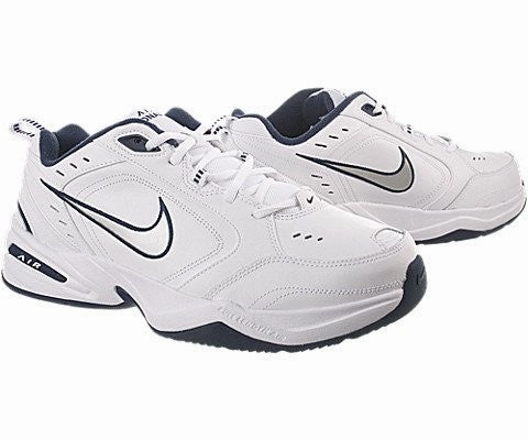 Ebay Nike Shoes Nike Men's Air Monarch IV (4E) White/Mtllc Silver/Mdnght Nvy Training Shoe 9 4E Men US