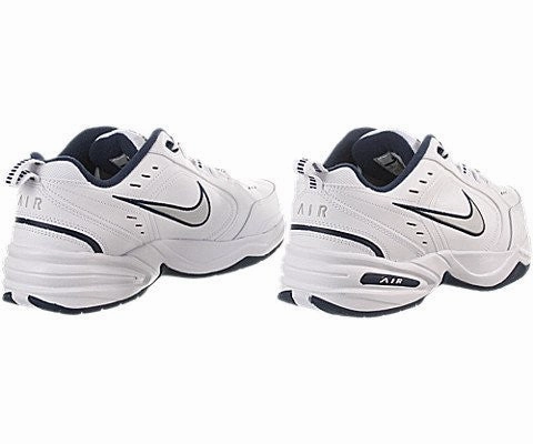 Nike Men's Air Monarch IV (4E) White/Mtllc Silver/Mdnght Nvy Training Shoe 9 4E Men US Nike Shoes High