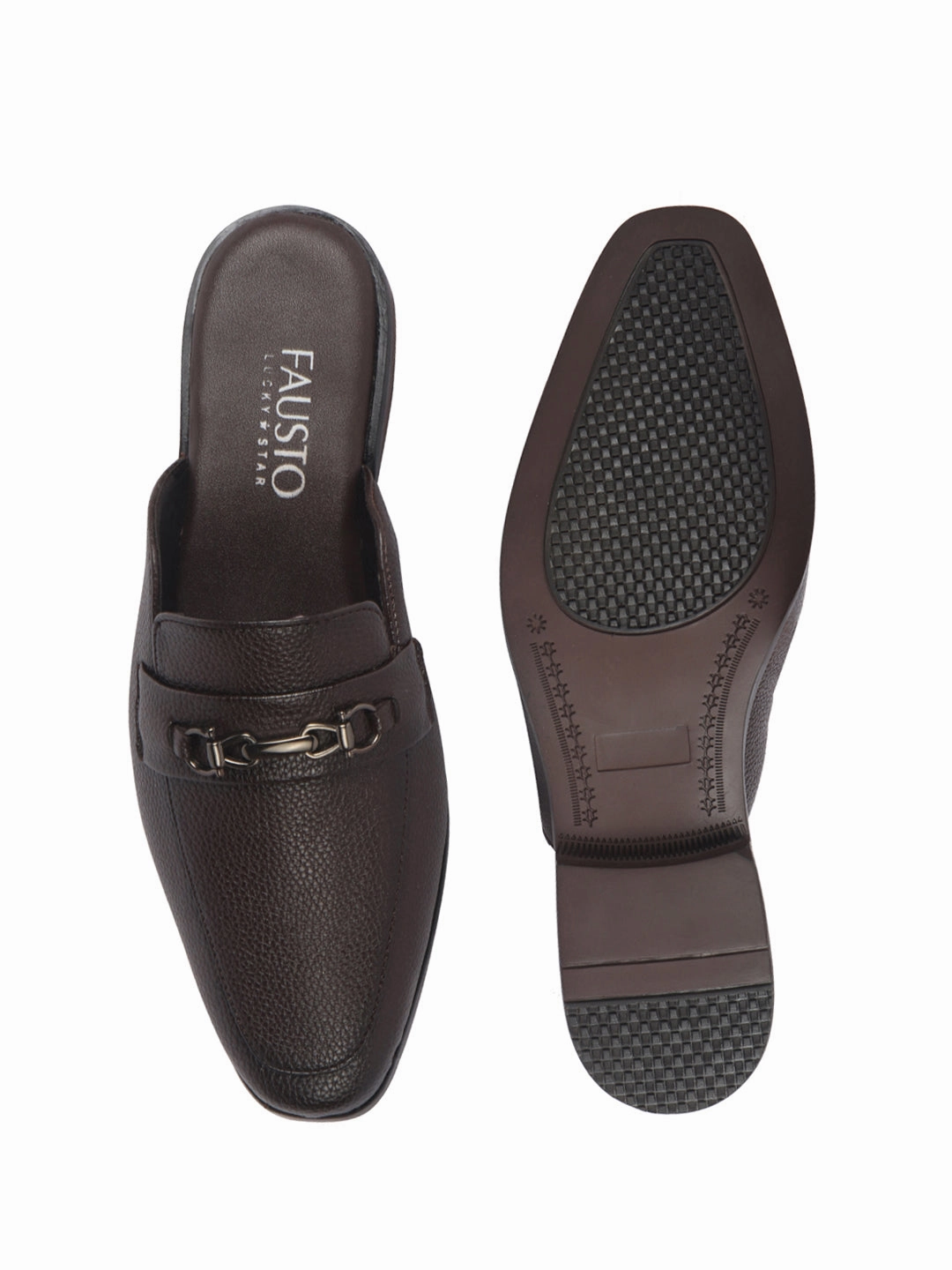 Men Brown Back Open Horsebit Buckle Party Slip On Shoe for Wedding|Ethnic Prom Slip On Shoes|Formal Shoes For Traditional Festive Kurta Sandals Lasource Grenada Resort