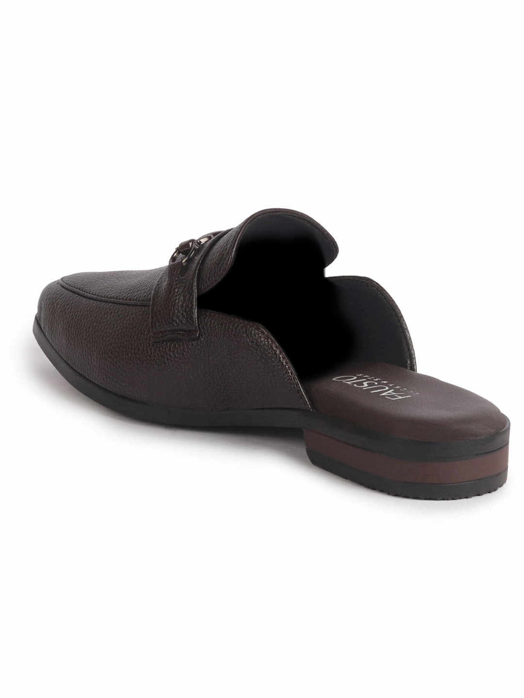 Comfortable Dressy Flat Sandals Men Brown Back Open Horsebit Buckle Party Slip On Shoe for Wedding|Ethnic Prom Slip On Shoes|Formal Shoes For Traditional Festive Kurta