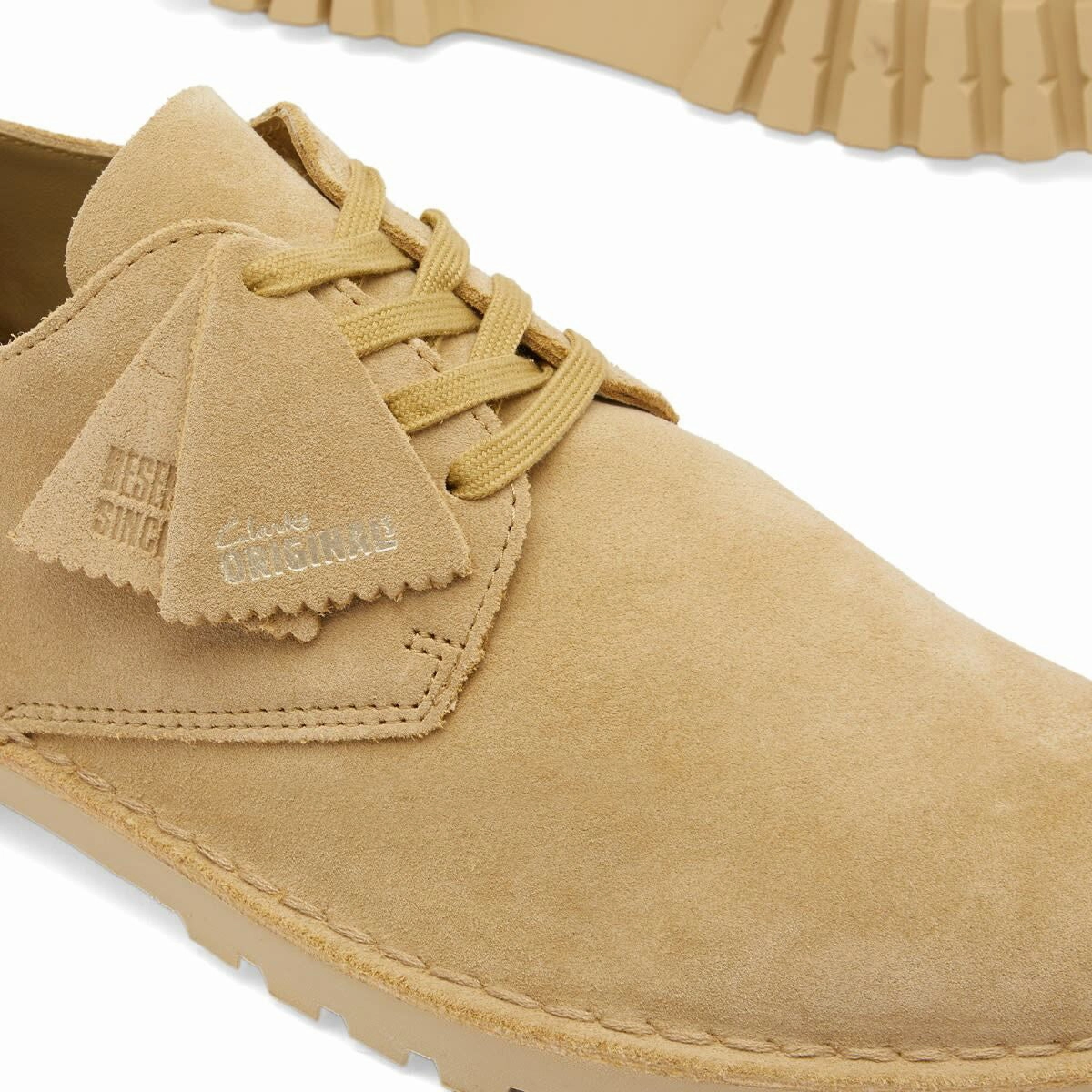 Casual Derby Shoe Men's Clarks Desert Rock Lo Derbys Suede - Maple
