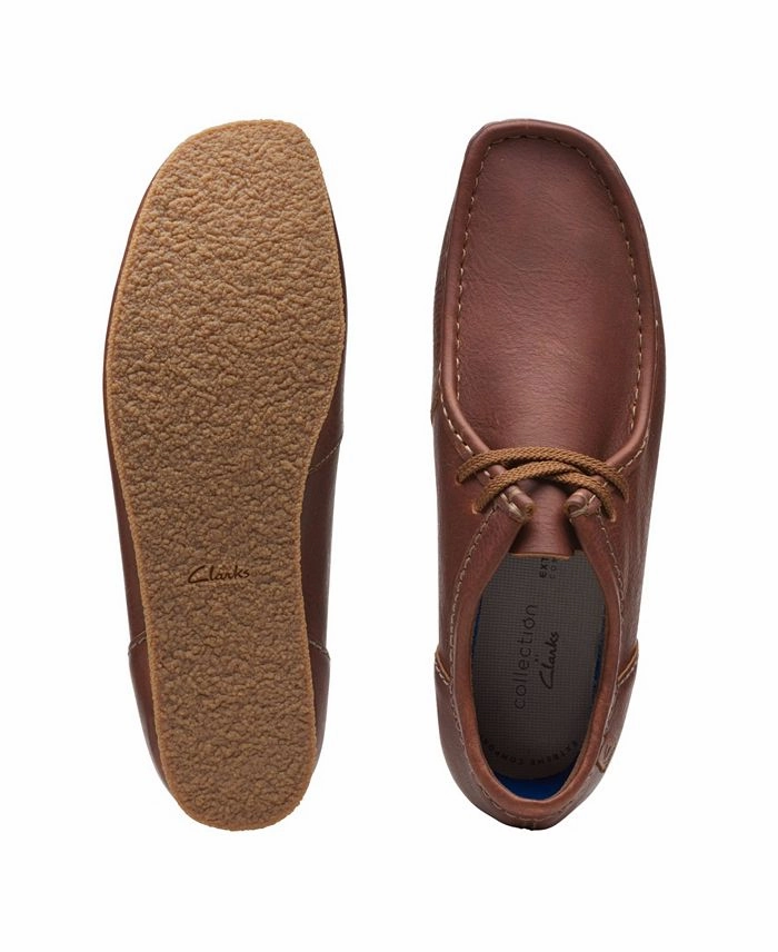 Men's Clarks Shacre II Run - Tan Tumbled Leather Full White Casual Shoes