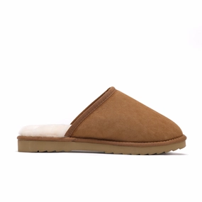 Men's Classic Sheepskin Scuff Slippers  100% Australian Merino Wool with EVA Sole Massage Slippers