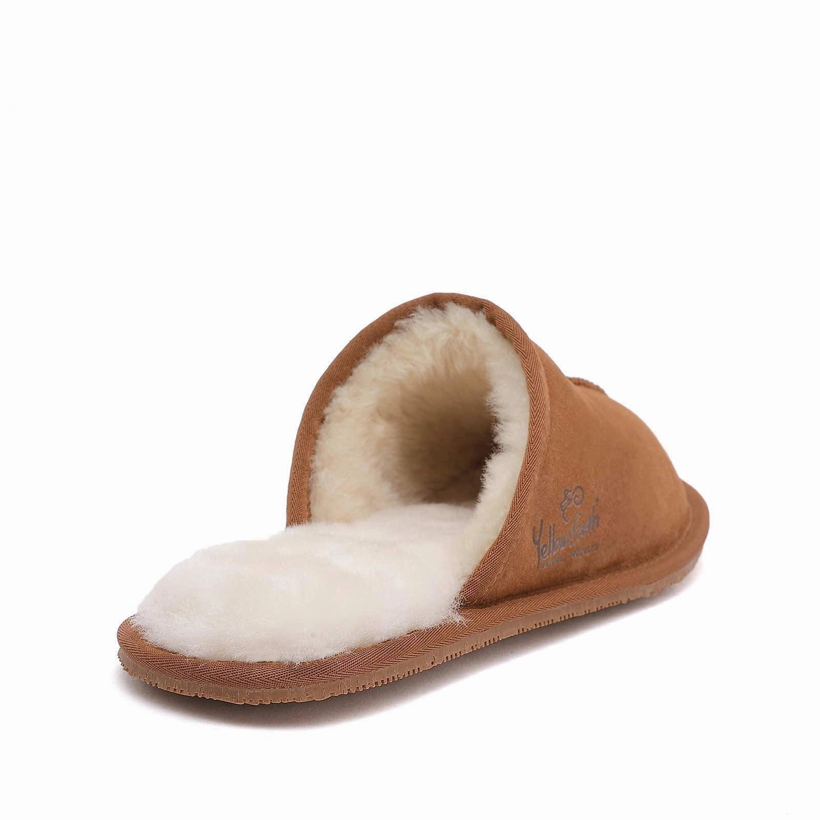 Men's Scuff - Australian Sheepskin UGG Slippers - Flexible Non-Slip Rubber Sole Foamies Slippers