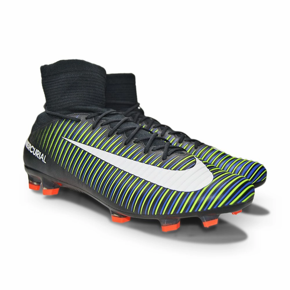 Mens Nike Mercurial Veloce III DF FG - 831961 013 - Black White Electric Green Lane Cowgirl Boots