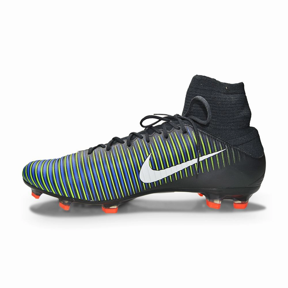Mens Nike Mercurial Veloce III DF FG - 831961 013 - Black White Electric Green Snake Resistant Boots