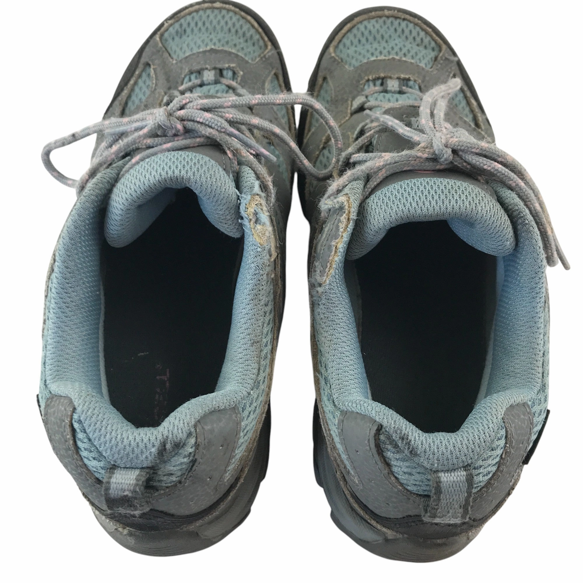 Merrell hiking shoe size 5 grey and light blue mesh waterproof Best Shoes For Walking And Lifting