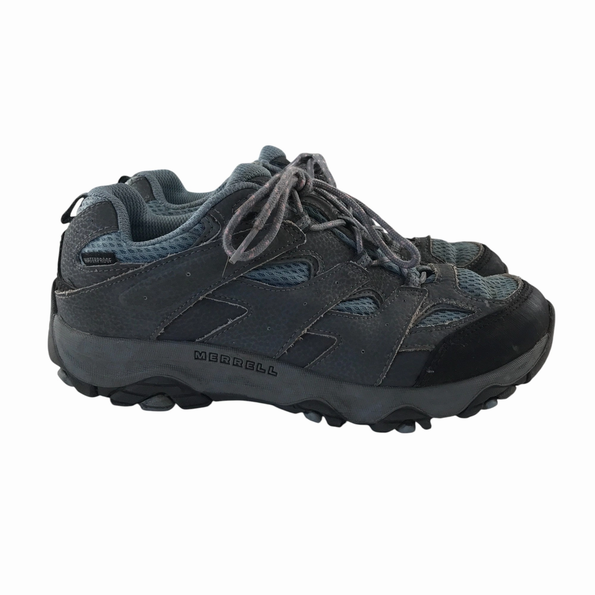 Barefoot Shoes For Walking Merrell hiking shoe size 5 grey and light blue mesh waterproof
