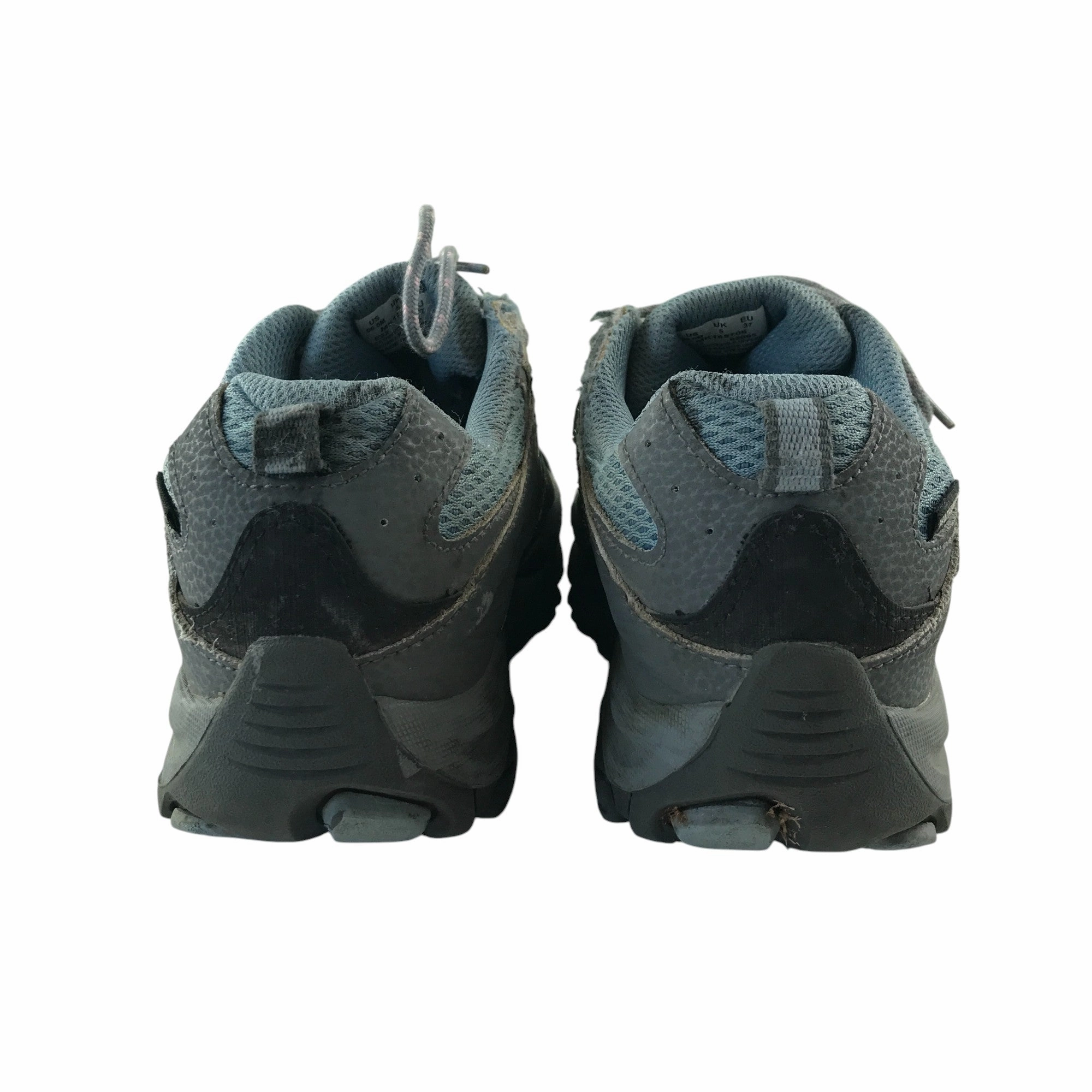 Merrell hiking shoe size 5 grey and light blue mesh waterproof For Older Best Walking