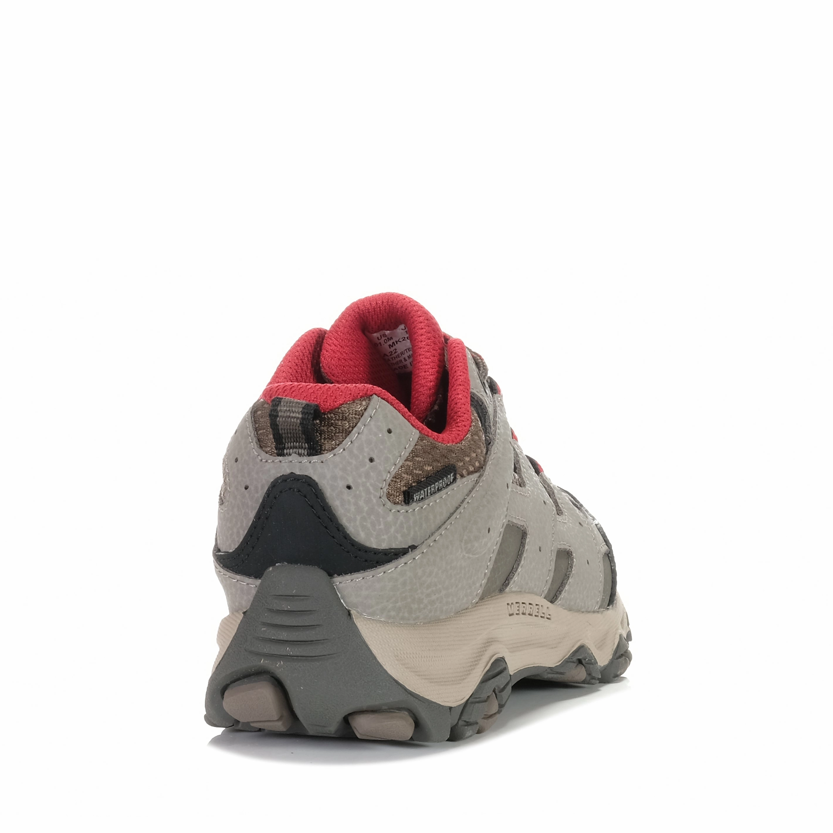 Merrell Moab 3 Low Waterproof Kids Boulder/Red Waterproof Shoes For Standing All Day