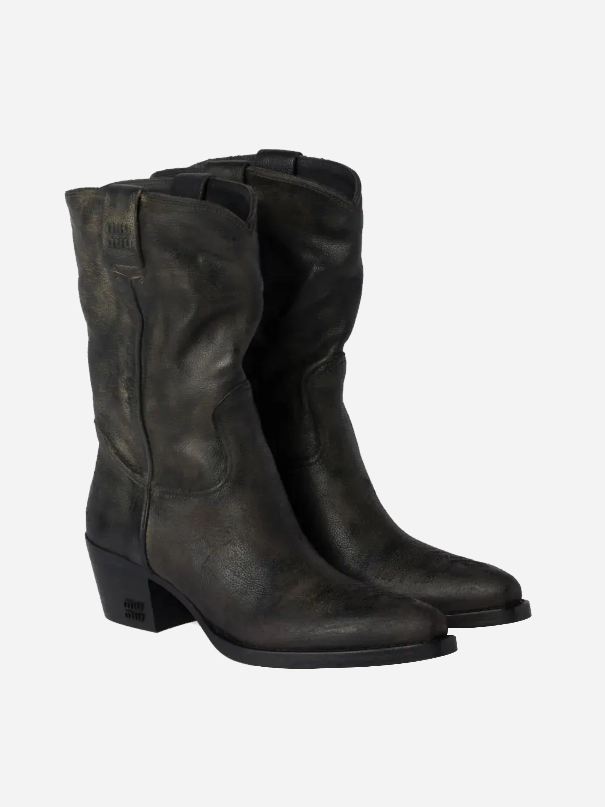 MIU MIU - Women Leather Boots Animal Print Ankle Boots