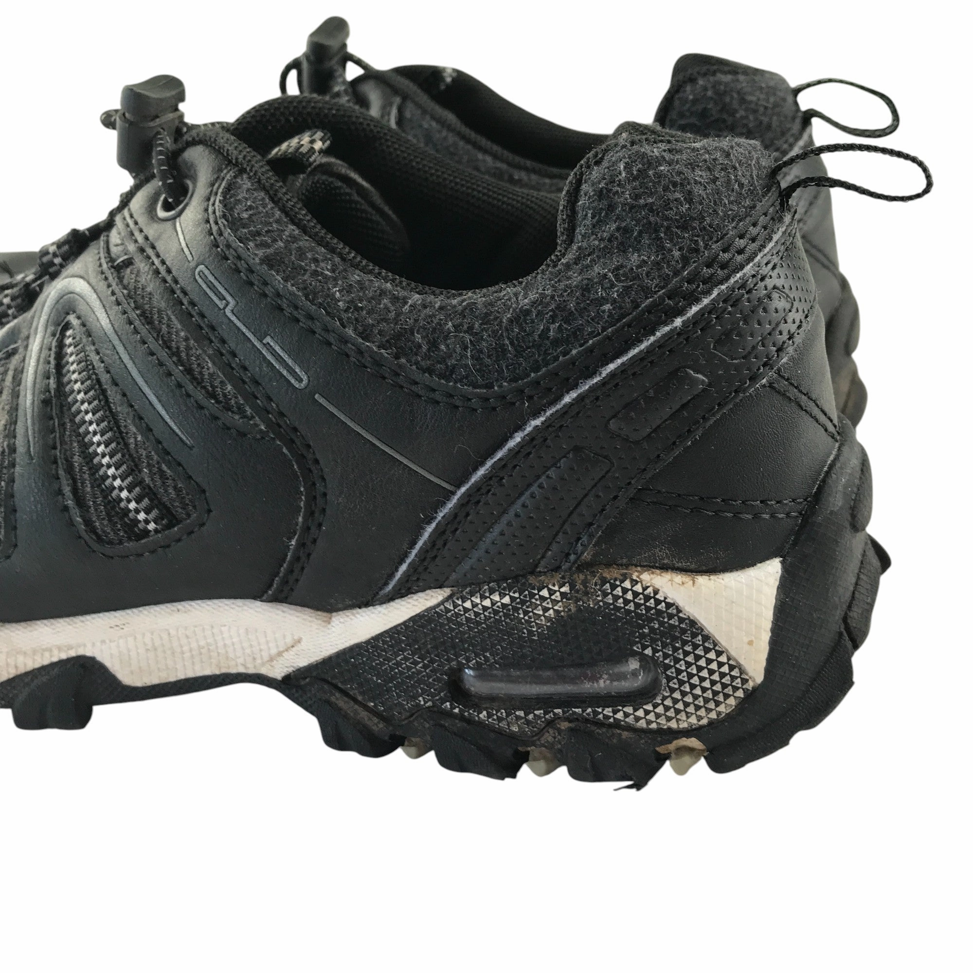 Graceland hiking shoe size 6.5 black with white detailing non tying Comfort Walking Shoes