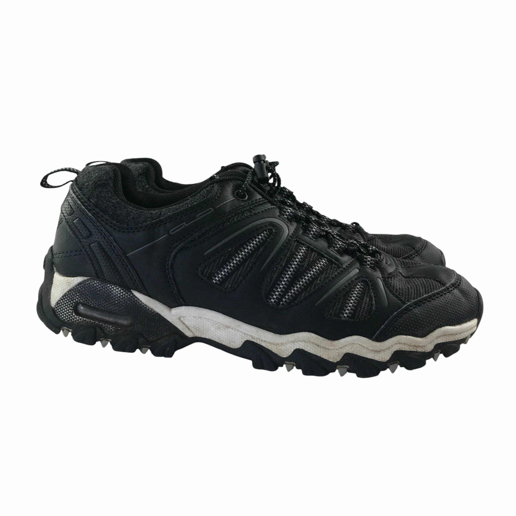 Graceland hiking shoe size 6.5 black with white detailing non tying Best Walking Hiking Shoes