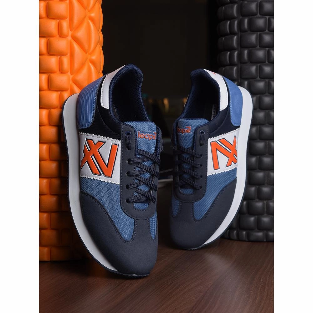 Leap7x Casual Navy Blue Lacing Sneakers For Men BACKAM-1E By Liberty Black Pants Brown Shoes Casual