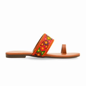 Flat Gold Bridal Shoes Mustard Casual Chappal For Women CL2134