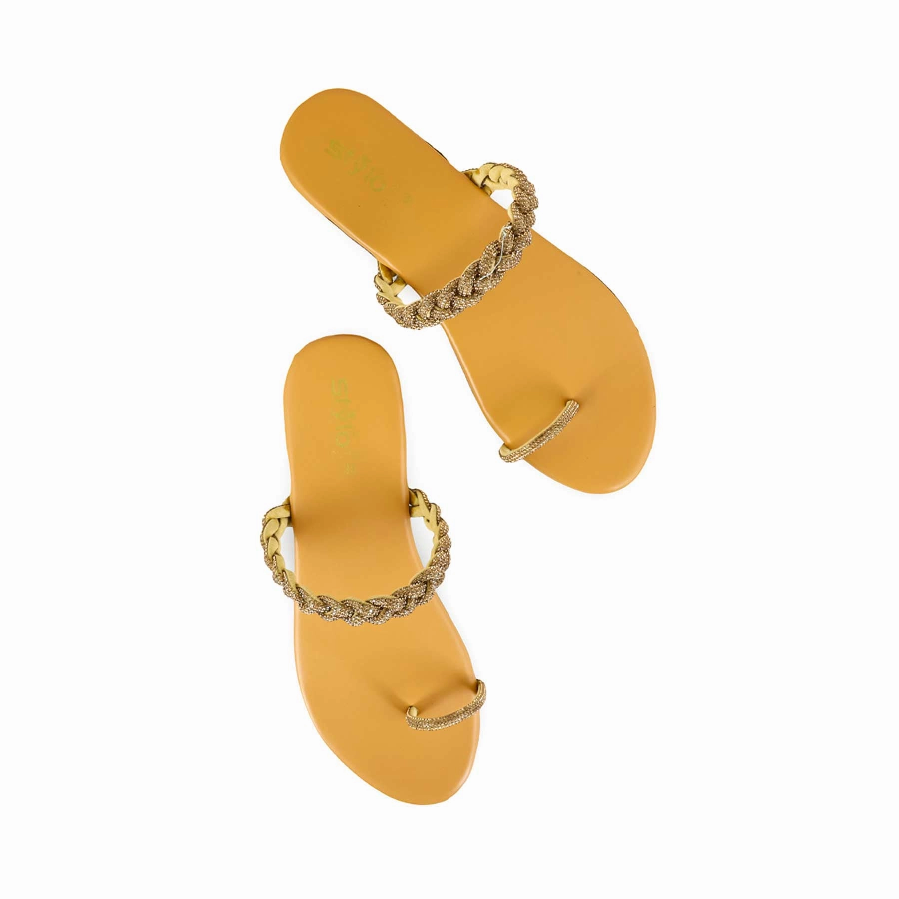 Flat Gladiator Shoes Mustard Casual Women Chappal CL1921