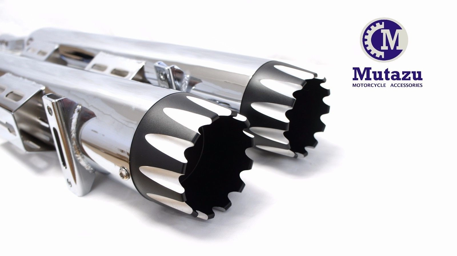 MUTAZU 4" Thunder VM-01-CB Slip On Mufflers Exhaust Victory Cross Country Road Wide Slip-on Shoes