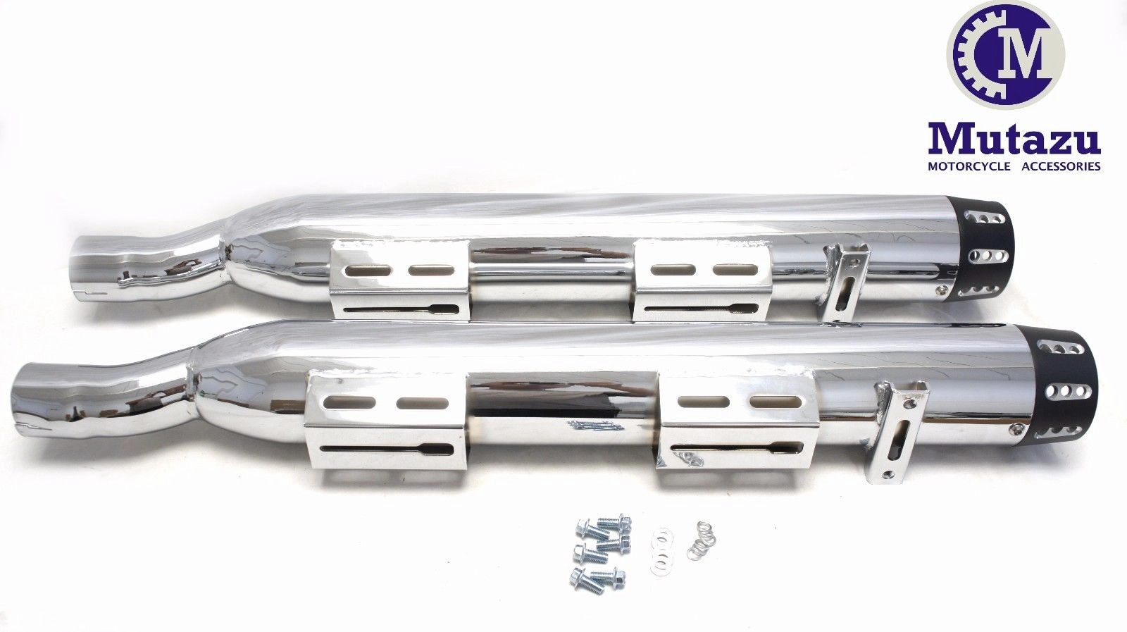 MUTAZU Chrome 4 Thunder VM-02-CB Slip On Mufflers Exhaust Victory Cross Country Road Slip On Western Work Boots