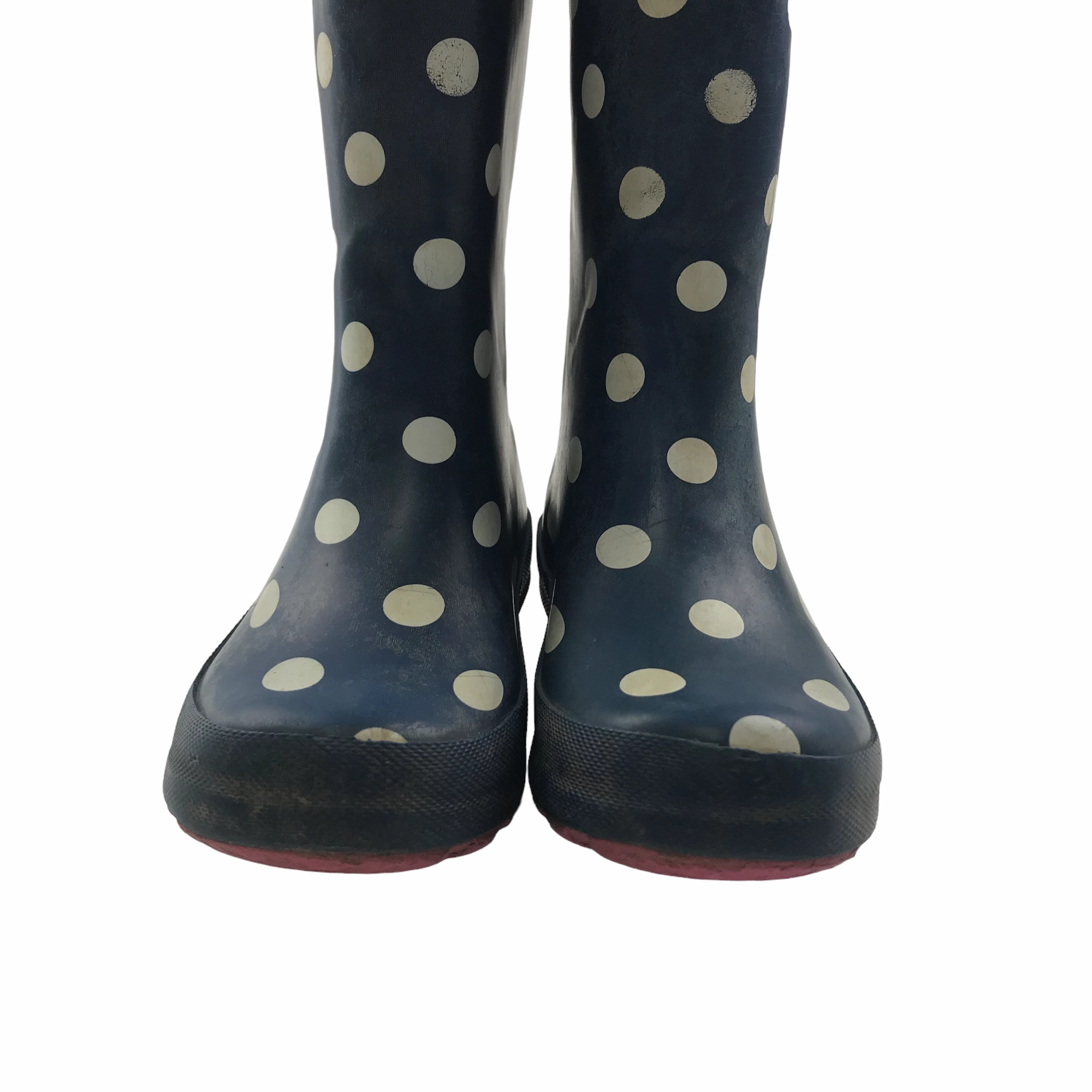 Navy Blue Polka Dot Wellies Shoe Size 11 junior Top Sider Boots