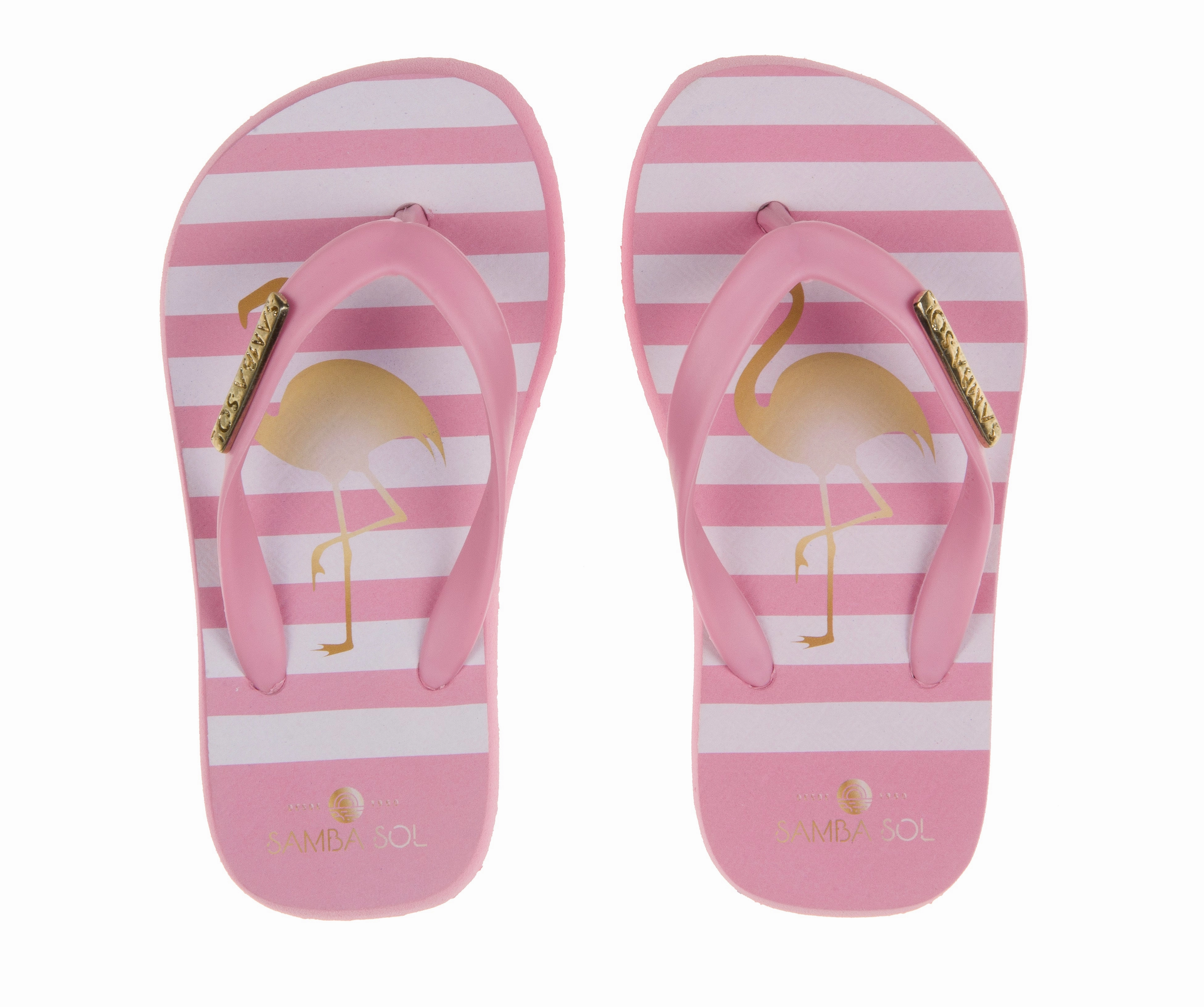 Samba Sol Kid's Fashion Collection Flip Flops - Flamingo Flip Flops Fabric Strap
