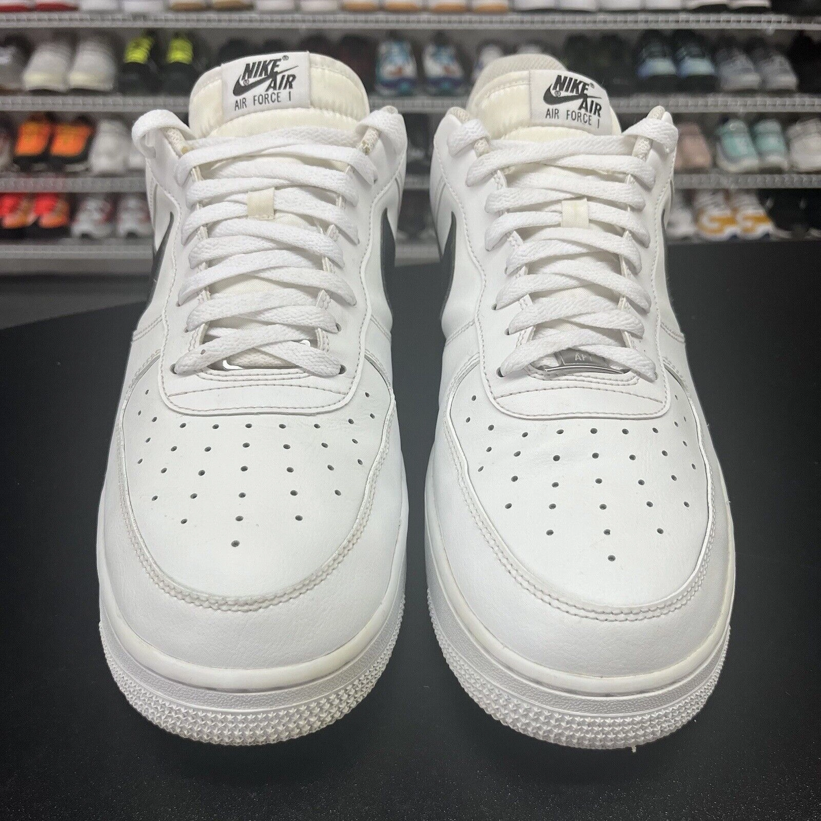 Create Your Nike Shoes Nike Air Force 1 '07 Low White Black CJ0952-100 Men's Size 14 Missing An Insole
