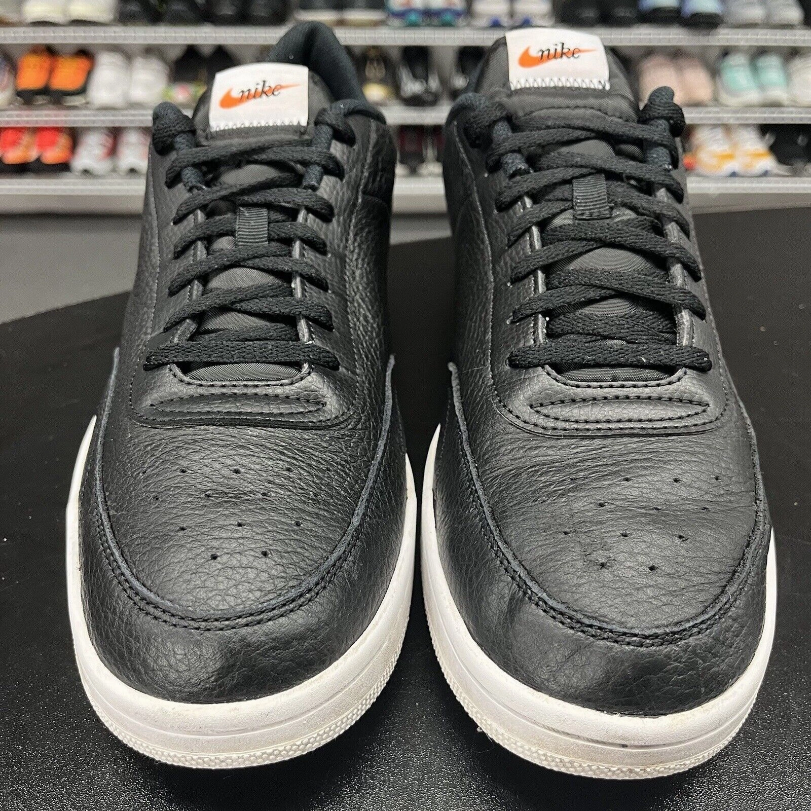 Camouflage Tennis Shoes Nike Nike Court Vintage Premium Black Leather CT1726-002 Men's Size 13