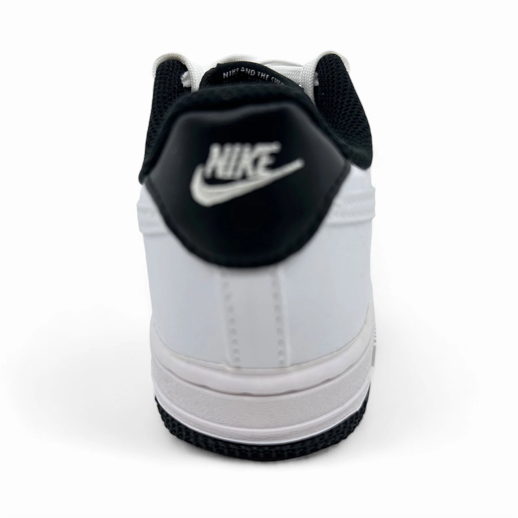 Nike Force 1 ESS White Black Kids Size 1 Athletic Sneaker For Seniors Good Walking