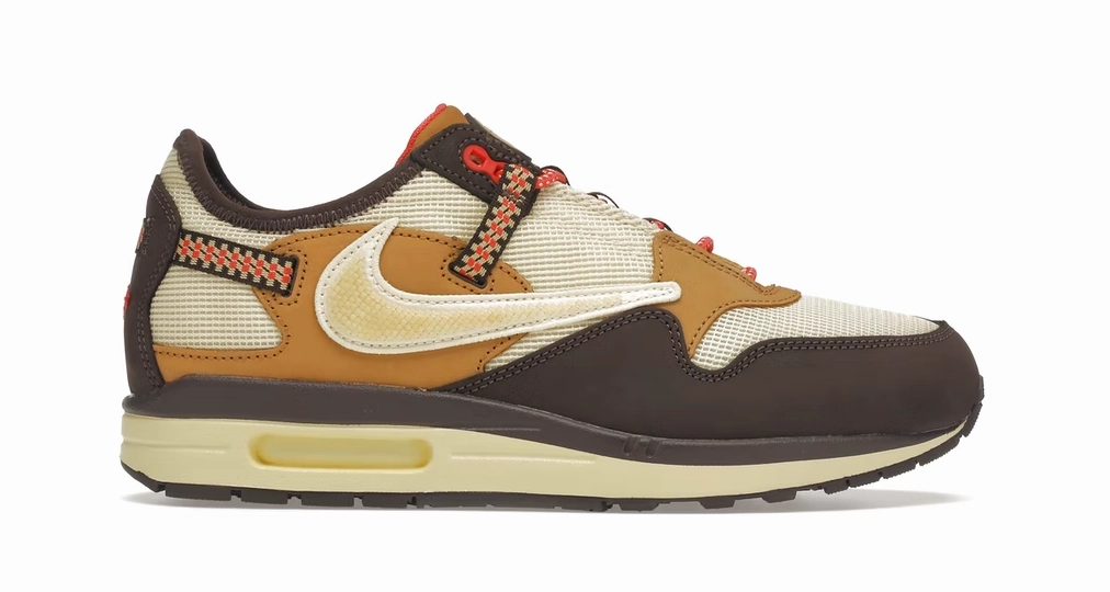 Nike Air Max 1 Travis Scott Cactus Jack Baroque Brown Nike Laceless Shoes